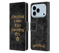 Head Case Designs Officially Licensed Motorhead Everything Louder Key Art Leather Wallet Case Compatible With Apple iPhone 17 Pro
