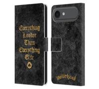 Head Case Designs Officially Licensed Motorhead Everything Louder Key Art Leather Wallet Case Compatible With Apple iPhone 17 Air