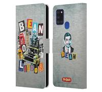 Head Case Designs Officially Licensed Mr. Bean Bean To London Graphic Art Leather Wallet Case Compatible With Samsung Galaxy A21s (2020)