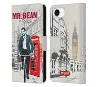 Head Case Designs Officially Licensed Mr. Bean In London London Art Leather Wallet Case Compatible With Apple iPhone 16e