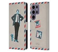 Head Case Designs Officially Licensed Mr. Bean Postcard London Art Leather Wallet Case Compatible with Samsung Galaxy S25 Ultra
