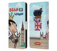 Head Case Designs Officially Licensed Mr. Bean: The Animated Series Bean In London Graphic Art Leather Wallet Case Compatible With Nothing Phone (2a)
