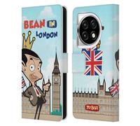 Head Case Designs Officially Licensed Mr. Bean: The Animated Series Bean In London Graphic Art Leather Wallet Case Compatible With OnePlus Ace 3 5G