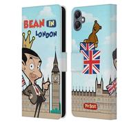 Head Case Designs Officially Licensed Mr. Bean: The Animated Series Bean In London Graphic Art Leather Wallet Case Compatible With Samsung Galaxy A05