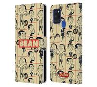 Head Case Designs Officially Licensed Mr. Bean: The Animated Series Collage Graphic Art Leather Wallet Case Compatible With Samsung Galaxy A21s (2020)