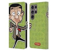 Head Case Designs Officially Licensed Mr. Bean: The Animated Series Face Graphic Art Leather Wallet Case Compatible With Samsung Galaxy S24 Ultra 5G