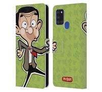 Head Case Designs Officially Licensed Mr. Bean: The Animated Series Face Graphic Art Leather Wallet Case Compatible With Samsung Galaxy A21s (2020)