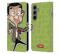 Head Case Designs Officially Licensed Mr. Bean: The Animated Series Face Graphic Art Leather Wallet Case Compatible With Samsung Galaxy S25