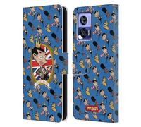 Head Case Designs Officially Licensed Mr. Bean: The Animated Series Royal Bean Graphic Art Leather Wallet Case Compatible With Motorola Edge 30 Neo 5G