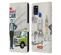Head Case Designs Officially Licensed Mr. Bean With Car London Art Leather Wallet Case Compatible With Samsung Galaxy A21s (2020)