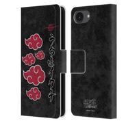 Head Case Designs Officially Licensed Naruto Shippuden Akatsuki Logotype Art Leather Wallet Case Compatible With Apple iPhone 16e / iPhone 17e