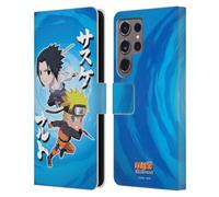 Head Case Designs Officially Licensed Naruto Shippuden Chibi Sasuke Naruto Art Leather Wallet Case Compatible With Samsung Galaxy S24 Ultra 5G