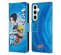 Head Case Designs Officially Licensed Naruto Shippuden Chibi Sasuke Naruto Art Leather Wallet Case Compatible With Samsung Galaxy S25+