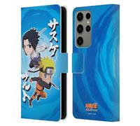 Head Case Designs Officially Licensed Naruto Shippuden Chibi Sasuke Naruto Art Leather Wallet Case Compatible With Samsung Galaxy S23 Ultra 5G