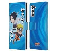 Head Case Designs Officially Licensed Naruto Shippuden Chibi Sasuke Naruto Art Leather Wallet Case Compatible With Samsung Galaxy S21+ 5G