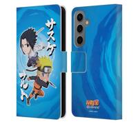 Head Case Designs Officially Licensed Naruto Shippuden Chibi Sasuke Naruto Art Leather Wallet Case Compatible With Samsung Galaxy S25