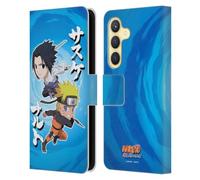 Head Case Designs Officially Licensed Naruto Shippuden Chibi Sasuke Naruto Art Leather Wallet Case Compatible With Samsung Galaxy S24 5G