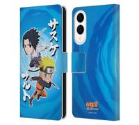 Head Case Designs Officially Licensed Naruto Shippuden Chibi Sasuke Naruto Art Leather Wallet Case Compatible With Samsung Galaxy S25 Edge