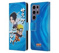 Head Case Designs Officially Licensed Naruto Shippuden Chibi Sasuke Naruto Art Leather Wallet Case Compatible With Samsung Galaxy S25 Ultra