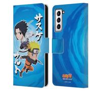 Head Case Designs Officially Licensed Naruto Shippuden Chibi Sasuke Naruto Art Leather Wallet Case Compatible With Samsung Galaxy S21 5G
