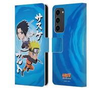 Head Case Designs Officially Licensed Naruto Shippuden Chibi Sasuke Naruto Art Leather Wallet Case Compatible With Samsung Galaxy S23+ 5G