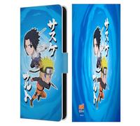 Head Case Designs Officially Licensed Naruto Shippuden Chibi Sasuke Naruto Art Leather Wallet Case Compatible With Samsung Galaxy S23 FE 5G