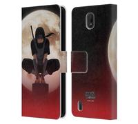 Head Case Designs Officially Licensed Naruto Shippuden Itachi Uchiha Moon Character Art Leather Wallet Case Compatible With Nokia C01 Plus/C1 2nd Edition