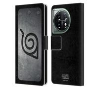 Head Case Designs Officially Licensed Naruto Shippuden Konoha Headband Iconic Leather Wallet Case Compatible With OnePlus 11 5G