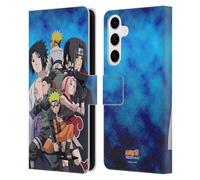 Head Case Designs Officially Licensed Naruto Shippuden Konoha Key Art Leather Wallet Case Compatible With Samsung Galaxy S24+ 5G