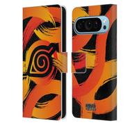 Head Case Designs Officially Licensed Naruto Shippuden Konoha Nine Tails Iconic Leather Wallet Case Compatible With Google Pixel 9 / Pixel 9 Pro