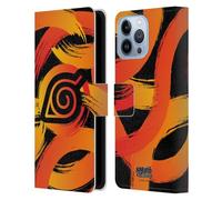 Head Case Designs Officially Licensed Naruto Shippuden Konoha Nine Tails Iconic Leather Wallet Case Compatible With Apple iPhone 13 Pro Max