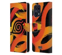 Head Case Designs Officially Licensed Naruto Shippuden Konoha Nine Tails Iconic Leather Wallet Case Compatible With Oppo Find X5