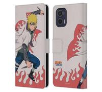 Head Case Designs Officially Licensed Naruto Shippuden Minato Namikaze Character Art Leather Wallet Case Compatible With Motorola Moto G73 5G