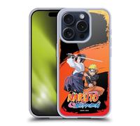 Head Case Designs Officially Licensed Naruto Shippuden Naruto And Sasuke Key Art Gel Case [Military Grade Protection] Compatible with Apple iPhone 15 Pro and Compatible with MagSafe