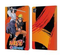 Head Case Designs Officially Licensed Naruto Shippuden Naruto And Sasuke Key Art Leather Wallet Case Compatible With Apple iPad Pro 13 M4 2024
