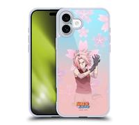 Head Case Designs Officially Licensed Naruto Shippuden Sakura Haruno Character Art Gel Case [Military Grade Protection] Compatible with Apple iPhone 16 Plus and Compatible with MagSafe