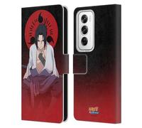 Head Case Designs Officially Licensed Naruto Shippuden Sasuke Uchiha Character Art Leather Wallet Case Compatible With OPPO Reno12 Pro 5G