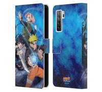 Head Case Designs Officially Licensed Naruto Shippuden Team 7 Key Art Leather Wallet Case Compatible With Huawei Nova 7 SE/P40 Lite 5G