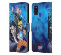Head Case Designs Officially Licensed Naruto Shippuden Team 7 Key Art Leather Wallet Case Compatible With Samsung Galaxy A21s (2020)