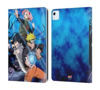 Head Case Designs Officially Licensed Naruto Shippuden Team 7 Key Art Leather Wallet Case Compatible With Apple iPad Air 11 2020/2022/2024/2025