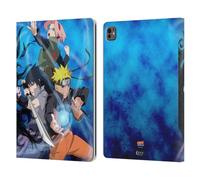Head Case Designs Officially Licensed Naruto Shippuden Team 7 Key Art Leather Wallet Case Compatible With Apple iPad Pro 13 M4 2024
