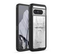 Head Case Designs Officially Licensed Nature Magick Black And White Forest So The Adventure Begins Quote Ultra-Armoured Shockproof Case [Military Grade Protection] Compatible With Google Pixel 8 Pro