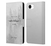 Head Case Designs Officially Licensed Nature Magick Black And White Forest So The Adventure Begins Quote Leather Wallet Case Compatible With Apple iPhone 16e