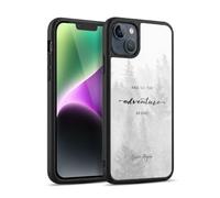 Head Case Designs Officially Licensed Nature Magick Black And White Forest So The Adventure Begins Quote Gel Armour Case [Military Grade Protection] Compatible With Apple iPhone 14 Plus