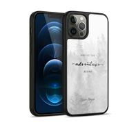 Head Case Designs Officially Licensed Nature Magick Black And White Forest So The Adventure Begins Quote Gel Armour Case [Military Grade Protection] Compatible With Apple iPhone 12 Pro Max