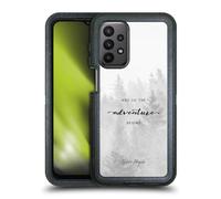 Head Case Designs Officially Licensed Nature Magick Black And White Forest So The Adventure Begins Quote Ultra-Armoured Shockproof Case [Military Grade] Compatible With Samsung Galaxy A23 / 5G (2022)