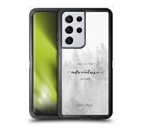Head Case Designs Officially Licensed Nature Magick Black And White Forest So The Adventure Begins Quote Ultra-Armoured Shockproof Case [Military Grade] Compatible With Samsung Galaxy S21 Ultra 5G