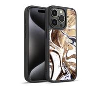 Head Case Designs Officially Licensed Nature Magick Coffee Luxe Gold Marble Metallic Gel Armour Case [Military Grade Protection] Compatible With Apple iPhone 15 Pro