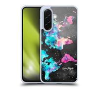 Head Case Designs Officially Licensed Nature Magick Colorful Pink Teal Paint Watercolor World Map Teal Pink Gel Case [Military Grade Protection] Compatible With Samsung Galaxy A36 5G