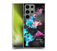 Head Case Designs Officially Licensed Nature Magick Colorful Pink Teal Paint Watercolor World Map Teal Pink Hard Back Case Compatible With Samsung Galaxy S24 Ultra 5G